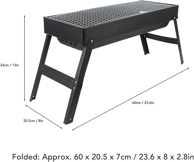 Luocute Barbecue Grill, Portable Charcoal BBQ with Folding Design, Removable Parts for Easy Cleaning, Iron Material for Outdoor Cooking Camping Picnics