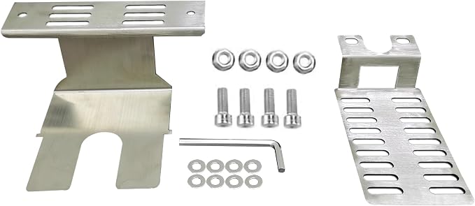 FixtureDisplays® BBQ Grill Stainless Steel Rotisserie Motor Mounting Bracket Set Fits 3" Motors (Bracket Size) May Need Drill Additional Holes on Your Grill 21909-NPF