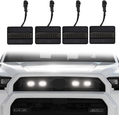 4PCS LED Front Grille Light Clip On for 2024/2025 Toyota Tacoma SR/SR5，White OEM Car Grill Lights