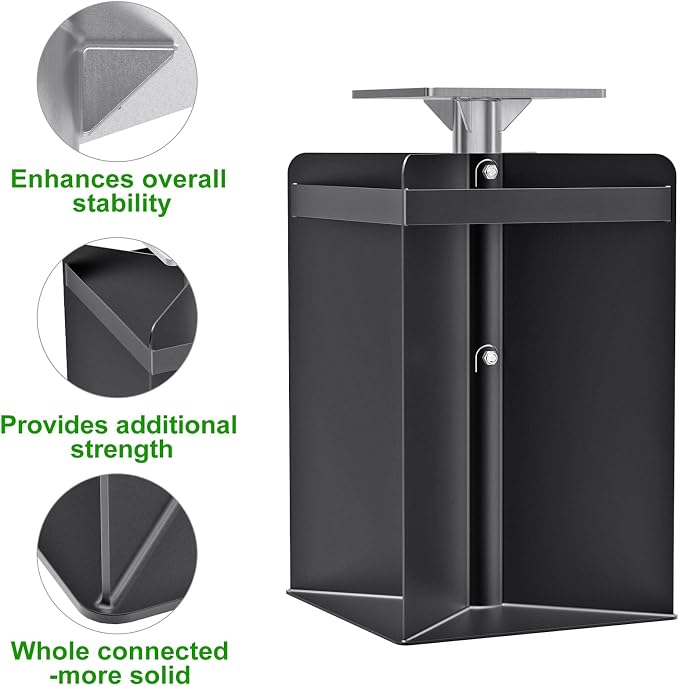 Dolibest Heavy Duty In-Ground Umbrella Base, All-Steel Ground Umbrella Stand, Universal Patio Umbrella Anchor, Space-Saver Design for Outdoor Offset Cantilever and Middle Pole Patio Umbrellas