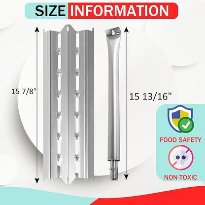 Grill Parts for Broil King 9221-64 9215-54 9221-54 9221-67 9235-24, Baron 320 340 420 440 Regal 490 Parts, for Broil King Baron Replacement Heat Plates & Burner Tubes,Stainless Steel