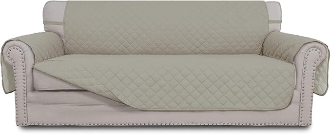 Easy-Going Reversible Couch Cover, 3 Cushion Sofa, X-Large, Beige/Beige | Machine Washable Slipcover For Dogs, Water Resistant Furniture Mat For Living Room, Non-Slip Sofa Cover, Pet Friendly