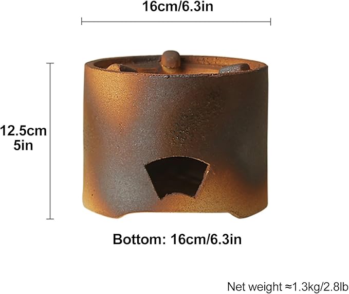 Portable Pottery Barbecue Stove, Mini Clay Charcoal Stove, Multifunctional BBQ Grill, for 1-3 People, Suitable for Boiling Water, Camping