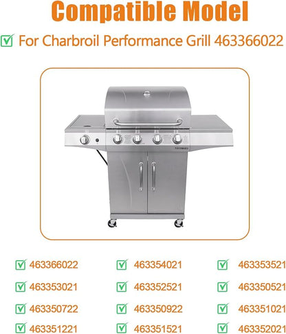 Hisencn Grill Parts for Charbroil Performance 463365021 463365522 463366022, 4 Burner 463353521,463353021, 463352521 Gas Grill, 15.5“ Heat Plate & 17 Inch Grill Grids Kit for Char-Broil