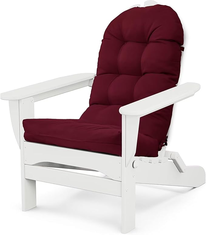 Adirondack Chair Cushion, Outdoor Patio Furniture Seat Pad, Waterproof | Waterproof cover with straps, PP cotton, high back thick seat pad for adirondack rocking chair indoor outdoor porch 44x19x4