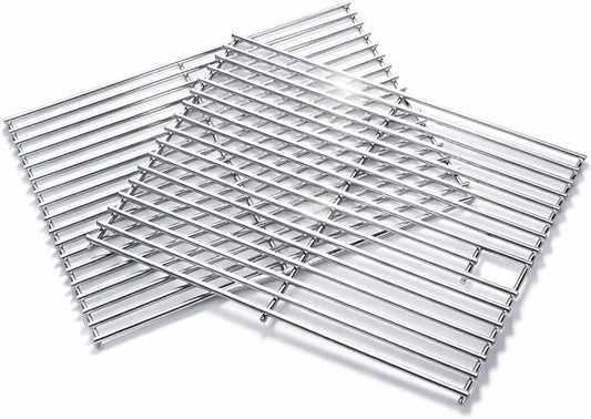 17 Inch Grill Grates for Nexgrill Replacement Parts 4 Burner 720-0830H 720-0830X 720-0888S 720-0783W,2 Pack 201 Stainless Steel Cooking Grates for Homedepot Nexgrill 5 Burner 720-0888N Gas Grill