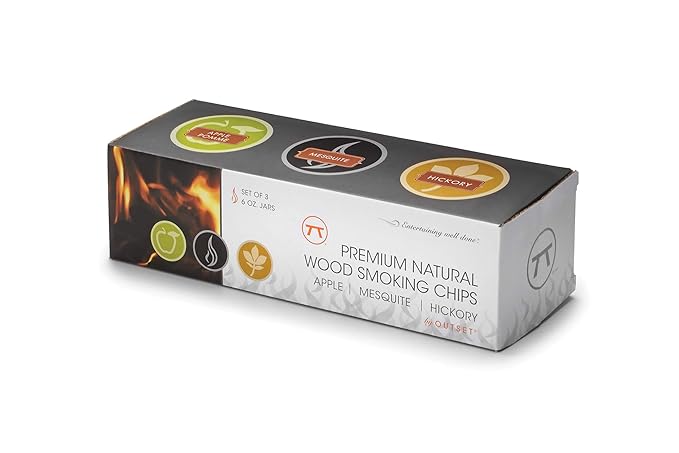 Outset Wood Smoking Chips Gift Set, Apple, Hickory, and Mesquite Chips