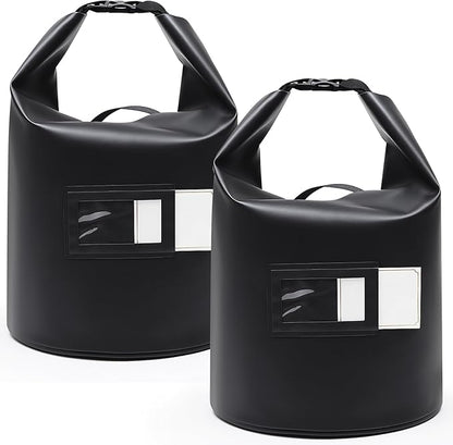 2 Pcs 20 Lbs Wood Pellet Smoker Storage Bag Pellet Storage Fuel Container Dispenser Wood Chips Container Bucket Black