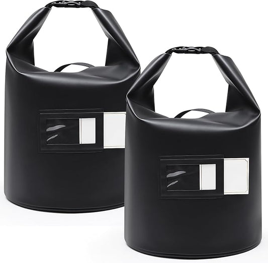 2 Pcs 20 Lbs Wood Pellet Smoker Storage Bag Pellet Storage Fuel Container Dispenser Wood Chips Container Bucket Black