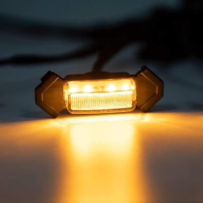 Seven Sparta 4 PCS Grill Led Lights with Fuse Adaptor Compatible with 2016-2023 Toyota Tacoma TRD Pro OEM Front Grille (Amber Light with Black Shell)