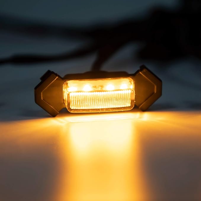 Seven Sparta 4 PCS Grill Led Lights with Fuse Adaptor Compatible with 2016-2023 Toyota Tacoma TRD Pro OEM Front Grille (Amber Light with Amber Shell)