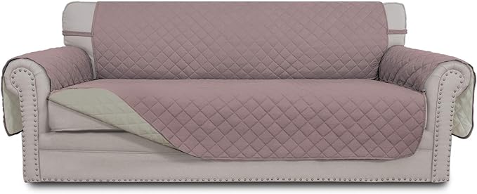 Easy-Going Reversible Couch Cover, 3 Cushion Sofa, X-Large, Pink/Beige | Machine Washable Slipcover For Dogs, Water Resistant Furniture Mat For Living Room, Non-Slip Sofa Cover, Pet Friendly