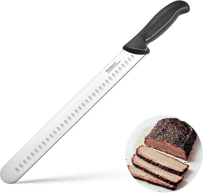 Rondauno Brisket Knife, Carving Knife for Meat with 12 Inch Ultra Sharp Slicing Knives for Cutting BBQ, Turkey and Roast, Premium High Carbon Stainless Steel