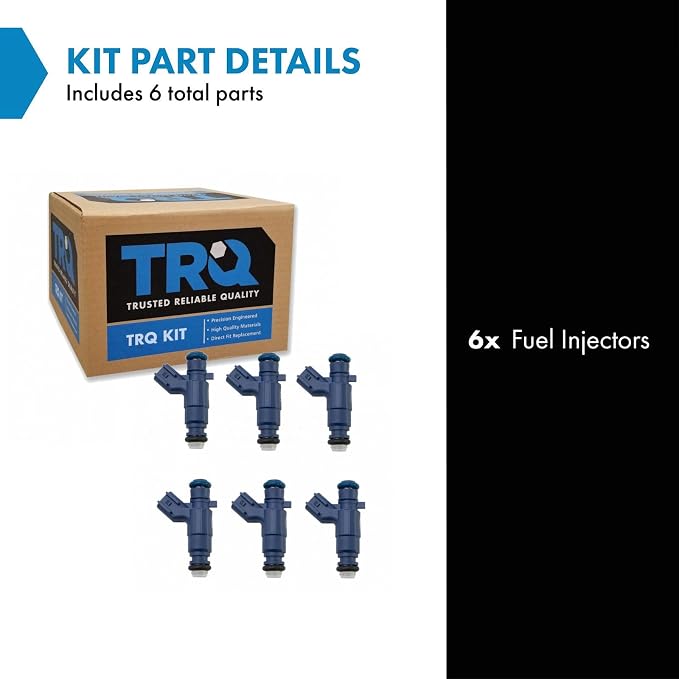 TRQ Fuel Injector Set | For 2007-2009 Cadillac CTS SRX 2007 STS 2008-2012 Malibu Pontiac G6 G8 Torrent Saturn Aura 2009-2010 Suzuki Grand Vitara XL-7