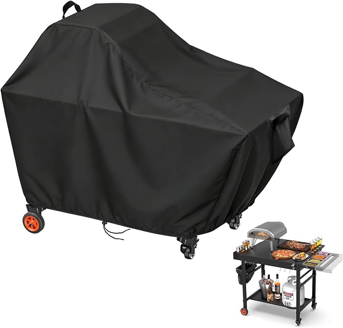 Grill Cart Cover 46x30x33in 600D Waterproof Black