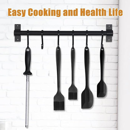 Silicone Basting Brush for Cooking 2 Pcs Pastry Brush for Grilling,Oil,BBQ,Meat,Sauce,Baking (Black)