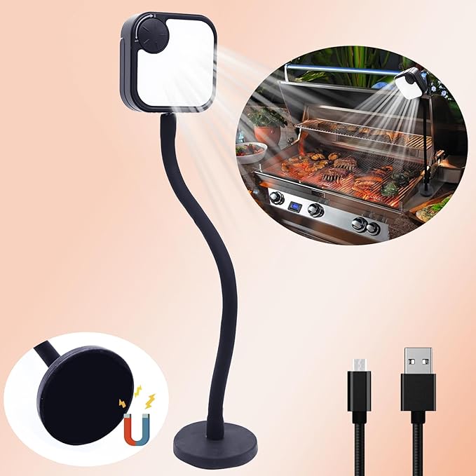 BBQ Grill Lights for Outdoor Grill, Magnetic Grill Lights Rechargeable Ultra-Bright BBQ Grill Lights for Grill (Grilling Gifts)
