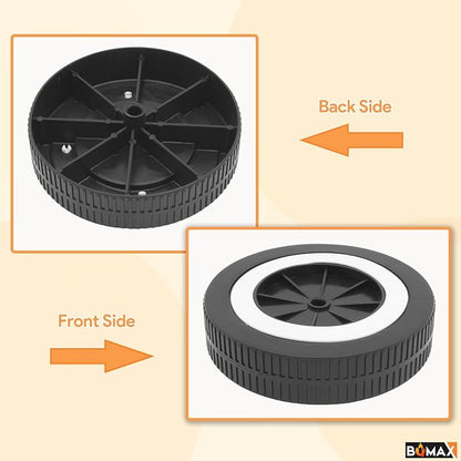 BQMAX 65930 Grill Wheels for Weber 18" and 22" Kettles Charcoal 741001 14401001 441001, 6 Inch Wheel with Wheel Hub Caps for Weber 22 Inch Grill Accessories for Weber Grill Wheels Replacement