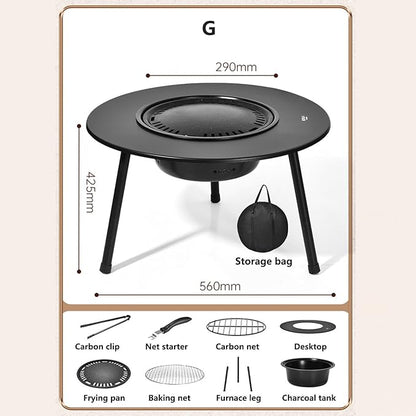 Outdoor Charcoal BBQ Grill Portable Charcoal Barbecue Grill with A Variety of Grilling Accessories Perfect for Outdoor Cooking & Grilling, BBQ, Patios with Carry Bag(G)