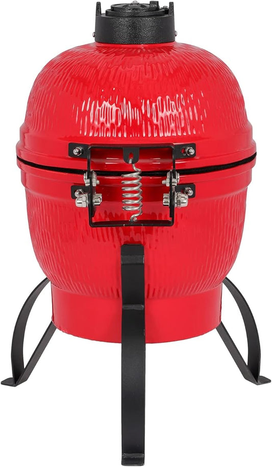 Ceramic Grill, 13" Round Charcoal Grill, Portable Barbecue Grill, Portable Charcoal Grill for Outdoor, Barbecue Grill, Outdoor BBQ Grill For Patio Barbecue Cooking