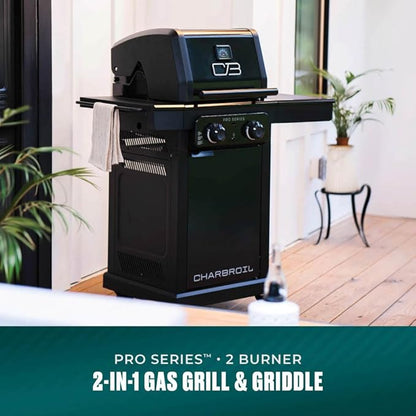 Charbroil Pro Series with Amplifire Infrared Technology 2-Burner Propane Gas Grill and Griddle Cabinet, Black - 463676724