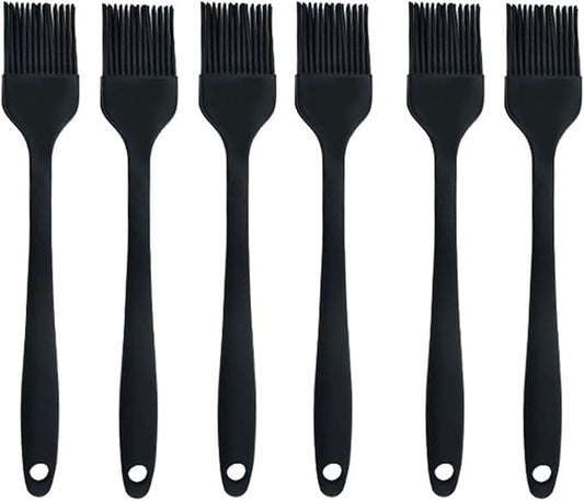 Silicone brush, Oil Brush for BBQ Kitchen Cooking Baking and Grilling (6 PCS,black)