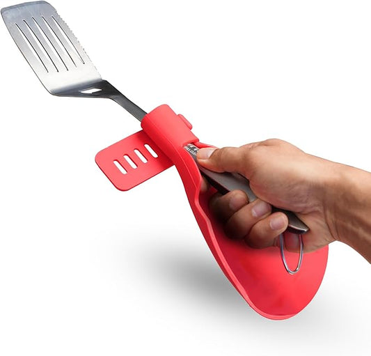Grillbot Heat Resistant BBQ Heat Shield for Utensils, Protect Hands from Burns, Splatter & Flare-Ups, BPA-Free Silicone, Dishwasher Safe, Universal Fit, Perfect Grill Gift for Men (Red, Spider)
