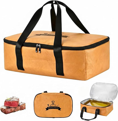 21" BBQ Blanket for Resting Meat,Leak-Proof Insulated Meat Resting Bag,Portable BBQ Resting Bag for Brisket/Beef/Pork Shoulder/Turkey,Barbecue Tool Gifts for Men (Tan)