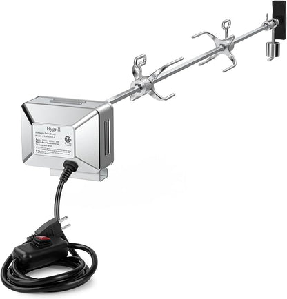 Hygrill Rotisserie Kit for All Hygrill 5-Burner Built-in Gas Grills | Grill Rotisseries with Motor, Spit Rod, 2 x 4-Prong Forks, Complete Holders, and Fixing Screws