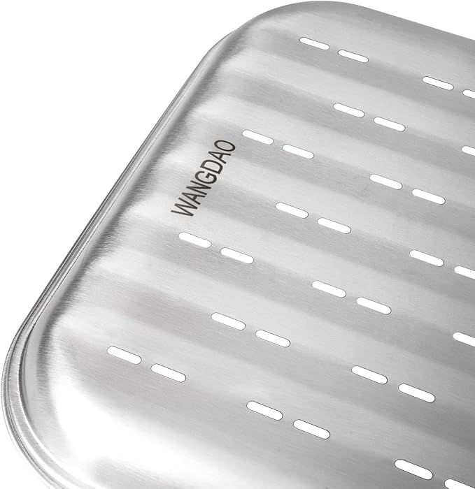 Stainless Steel Grill Toppers Grid (set of 3), Grill Serving Pans, Roasting Grill Trays, all in Same Dimensions, 13.6”X9.65“, Dishwasher Safe