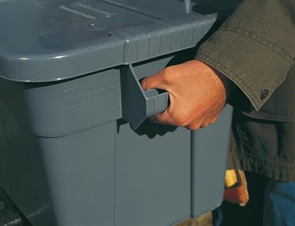 Rubbermaid Commercial Products BRUTE Tote Storage Container with Lid-included, 20-Gallon, Gray, Rugged/Reusable Boxes for Moving/Storing in Garage/Basement/Attic/Jobsite/Truck/Camping (FG9S3100GRAY)