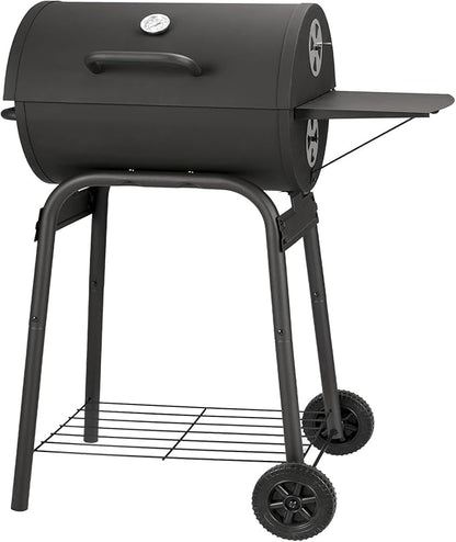 Kendane Barrel Charcoal Grill, Large Charcoal Grills with Side Shelf, Outdoor BBQ Grill,Perfect for Backyard Camping, Patio Parties and Picnics