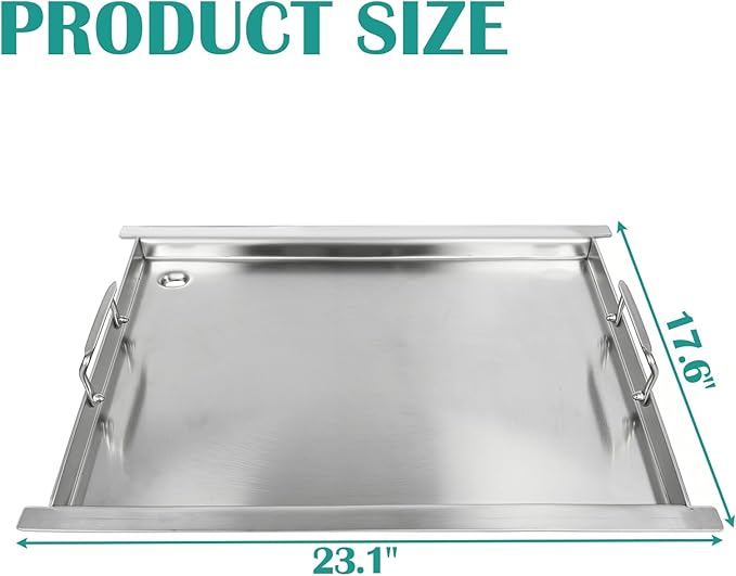 Full-Size Griddle Insert for Napoleon All Rogue and Freestyle 425 Grills, Flat Top Griddle for Other Brands of Grills of Matching Dimensions