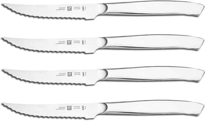 ZWILLING 4-pc Serrated Mignon Steak Knife Set, Stainless Steel