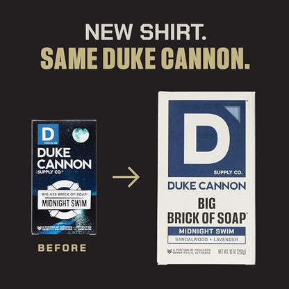 Duke Cannon Ultimate Freshness Soap 3-Pack Midnight Swim, Superior, & Naval Diplomacy - 10 oz Bars with Aquatic, Fresh Water, & Oceanic Scents - Triple Milled, American-Made