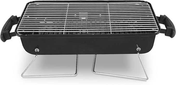 Portable Charcoal Grill Tabletop Outdoor Barbecue Smoker, Small BBQ Grill for Outdoor Cooking Backyard Camping Picnics Beach Boat