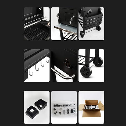 BBQ Grill - Thicken portable barbecue home charcoal garden large commercial barbecue smokeless car outdoor villa
