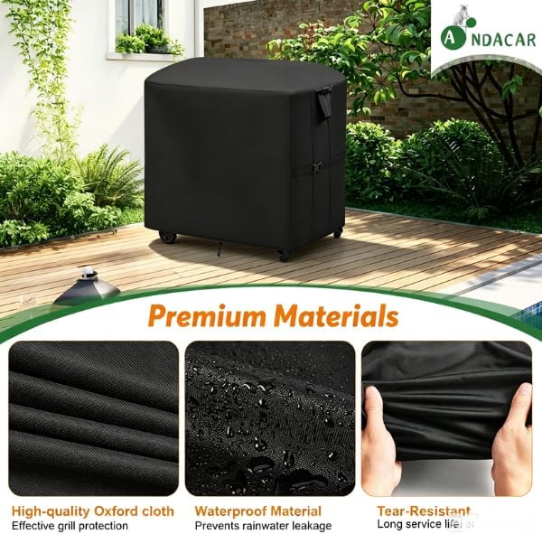 Prep Table Cover for Movable Dining Cart Table | 36 inch Outdoor BBQ Cart Cover Bar Tool Cart Covers Cooler Covers - 36"L×36"W×50"H, Black