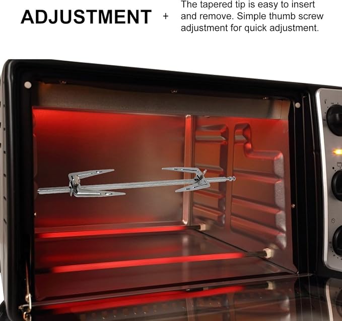 Alipis Stainless Steel Air Fryer Forks Set 13.38In Roast Chicken Forks for Rotisserie Rod Adjustable Grill Forks for Home Barbecue Oven and Outdoor Cooking