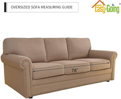 Easy-Going Reversible Couch Cover, 3 Cushion Sofa, Greyish Green/Beige | X-Large Sofa, Washable Slipcover For Dogs, Water Resistant Mat, Living Room, Non-Slip Sofa Cover, Pet Friendly