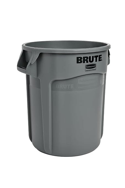 Rubbermaid Commercial Products BRUTE Heavy-Duty Round Trash/Garbage Can, 20-Gallon, Gray,Outdoor Waste Container for Landscapers/Construction/Restaurants/Back of House/Offices/Warehouses