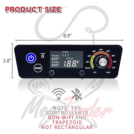 Trapezoid Digital Control Board Replacement Part for Pit Boss Copper Series Wood Pellet Grill & Smoker Tailgater, Lexington, Classic, Austin XL, Matte Black (AC03P7-340)
