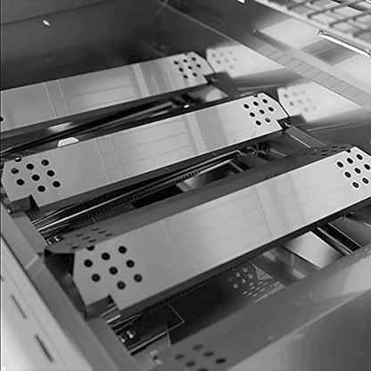 Uniflasy Grill Grates Heat Plates Replacement Parts for Nexgrill 720-0882A, Stainless Steel Cooking Grates with Heat Shields for Nexgrill Evolution Infrared Plus 5-Burner Gas Grills