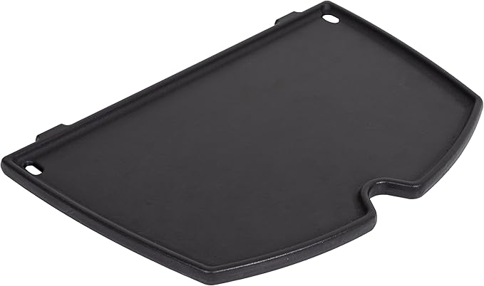 SHINESTAR 6558 Cast Iron Cooking Griddle for Weber Q100, Q1000, Q120, Q1200, Q140, Q1400 Series Gas Grills, Porcelain Enameled Griddle Plate Replacement Parts, 12.6 x 8.6 Inches