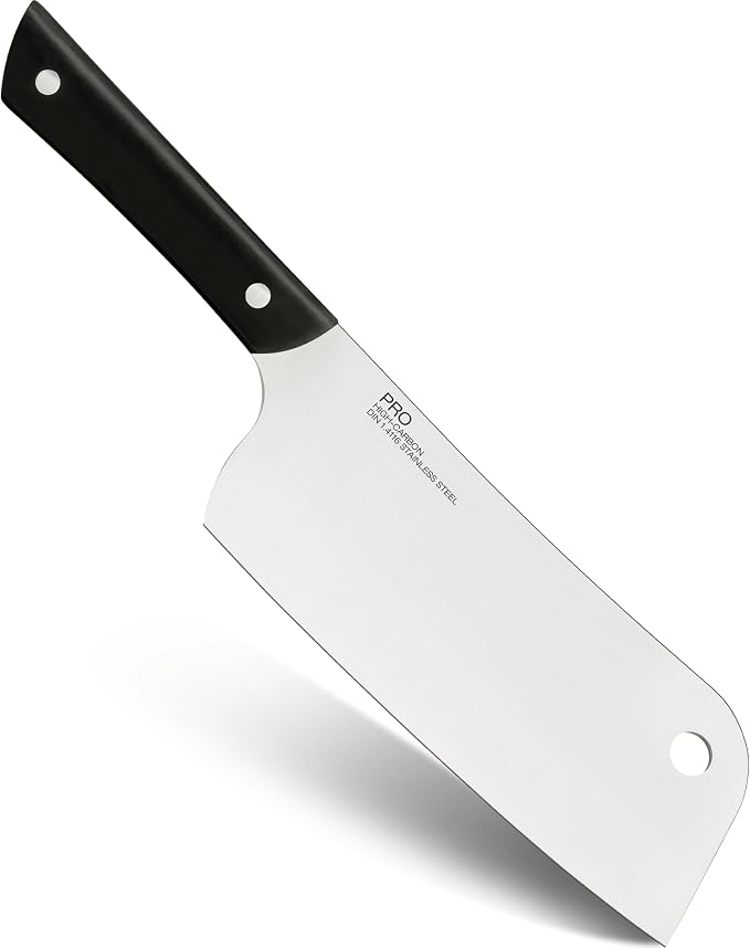 Kai PRO 7" Cleaver | Hand Sharpened Meat Knife, German Din1.14116 Stainless Steel Blade, Full-Tang POM Handle