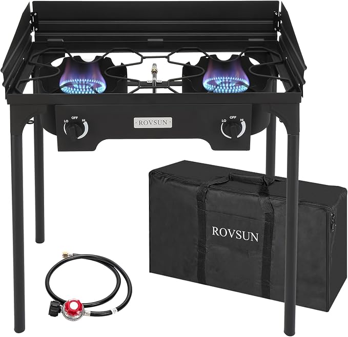ROVSUN 2/3 Burner Outdoor Propane Gas Stove High Pressure Stand Cooker for Backyard Cooking Camping Home Brewing Canning Turkey Frying