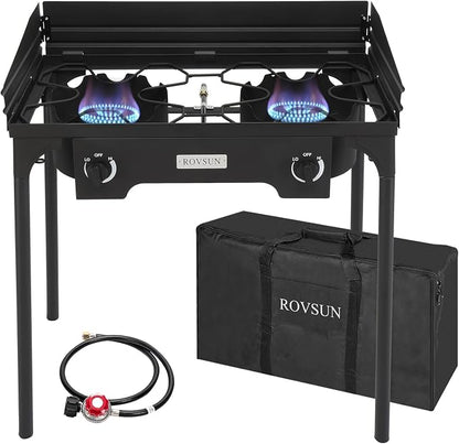 ROVSUN 2/3 Burner Outdoor Propane Gas Stove High Pressure Stand Cooker for Backyard Cooking Camping Home Brewing Canning Turkey Frying