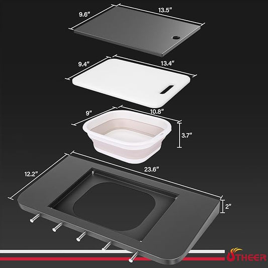 23.6 X 12.2 Folding Grill Shelf for Pit Boss 700DX 700FB 700FB2 800FB2, Easy-Check Fit Accessory for Outdoor Cooking or Use