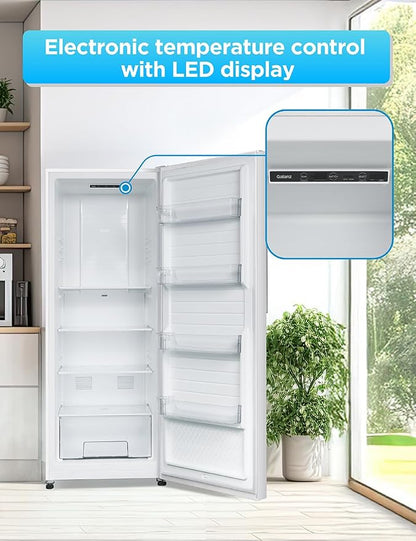 Commercial Cool 11.1 Cu. Ft. Convertible Freezer Refrigerator, Upright Fridge with Glass Shelves, Reversible Door, ENERGY STAR rated, Auto Defrost, CCUC1110GW, White | Upright Fridge with Glass Shelves, Reversible Door, ENERGY STAR rated, Auto Defrost,...
