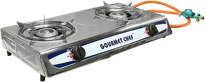 20,000 BTU Portable DOUBLE Burners Stove Range Propane Gas Stove